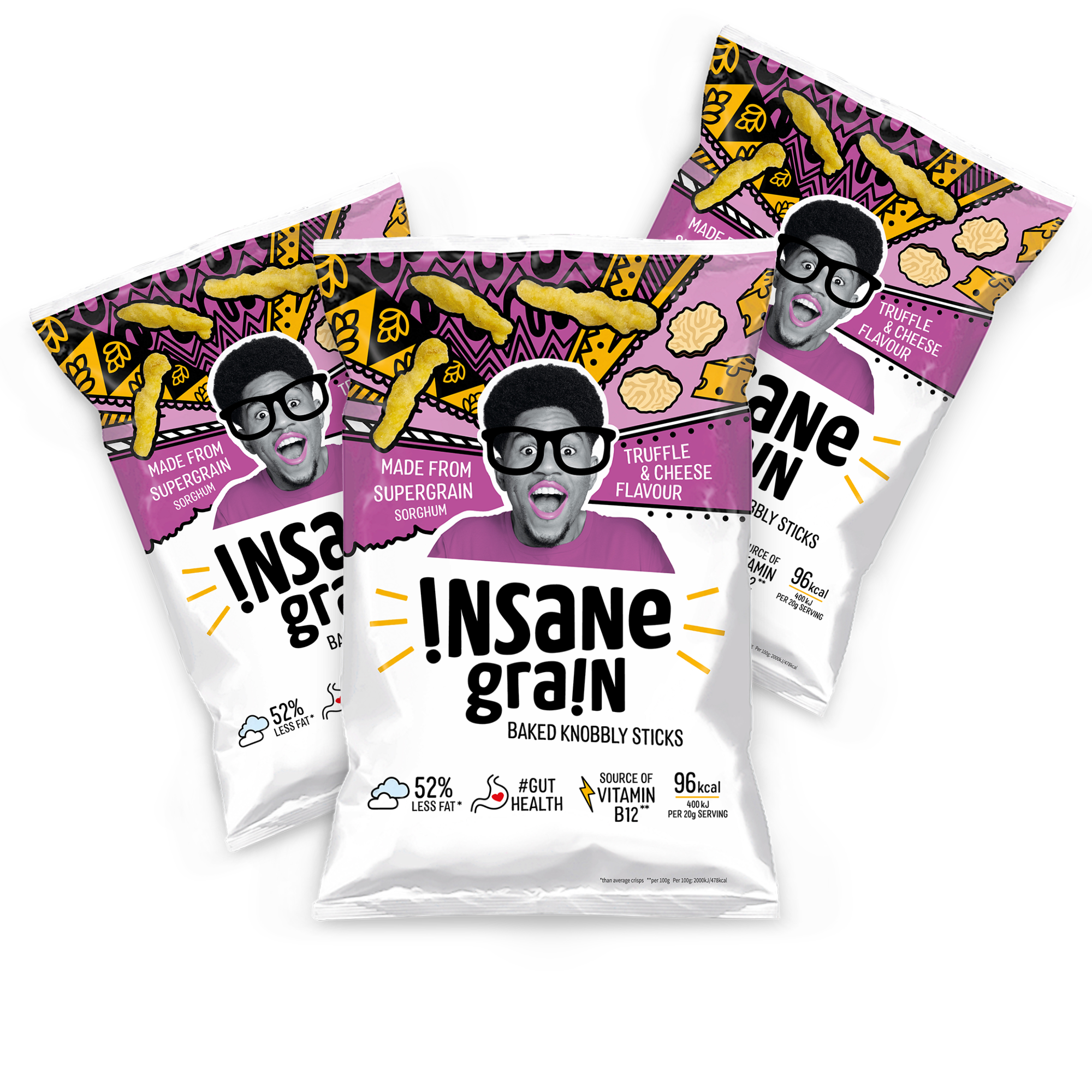 Insane Grains Truffle & Cheese Knobbly Sticks 3 x 16 x 24g (3 boxes) - Out of Date